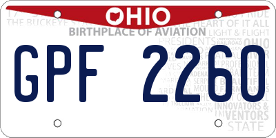 OH license plate GPF2260
