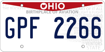 OH license plate GPF2266