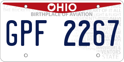 OH license plate GPF2267