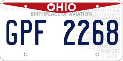 OH license plate GPF2268