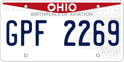 OH license plate GPF2269