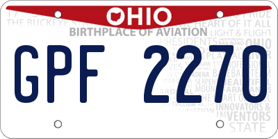 OH license plate GPF2270