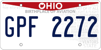 OH license plate GPF2272