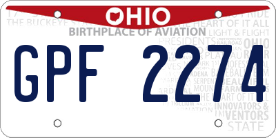 OH license plate GPF2274