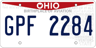 OH license plate GPF2284