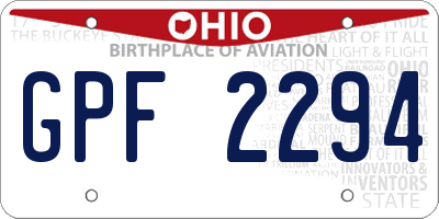 OH license plate GPF2294