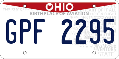 OH license plate GPF2295