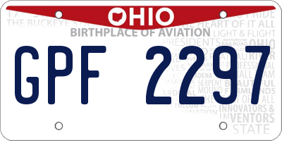OH license plate GPF2297