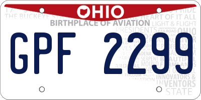 OH license plate GPF2299