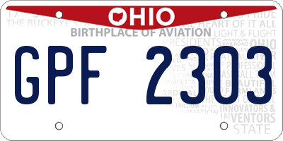 OH license plate GPF2303