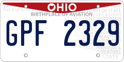 OH license plate GPF2329