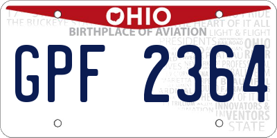 OH license plate GPF2364