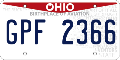 OH license plate GPF2366