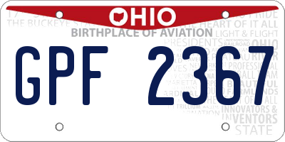 OH license plate GPF2367