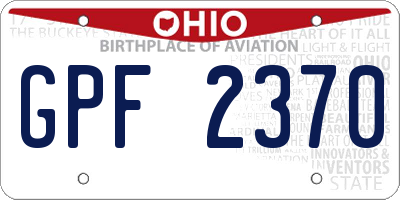 OH license plate GPF2370