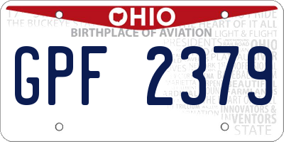 OH license plate GPF2379