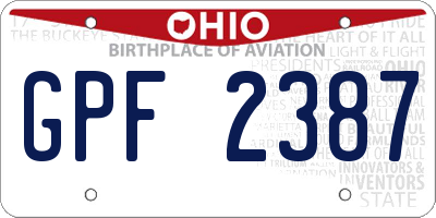 OH license plate GPF2387