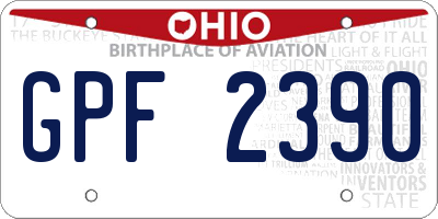 OH license plate GPF2390