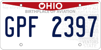 OH license plate GPF2397