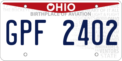 OH license plate GPF2402