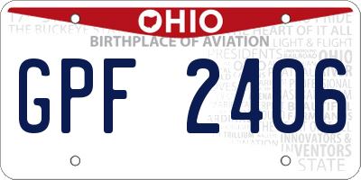 OH license plate GPF2406
