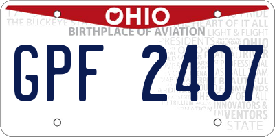 OH license plate GPF2407