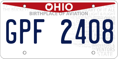 OH license plate GPF2408