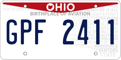 OH license plate GPF2411