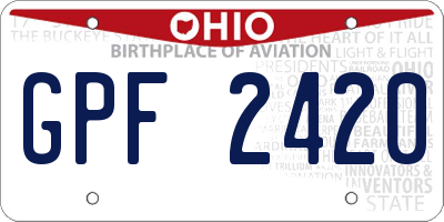 OH license plate GPF2420