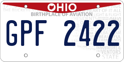 OH license plate GPF2422