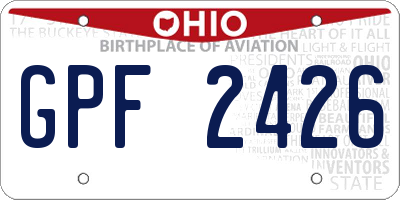 OH license plate GPF2426