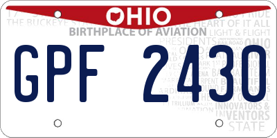 OH license plate GPF2430
