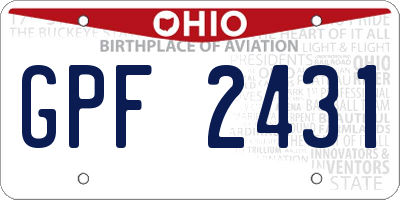 OH license plate GPF2431