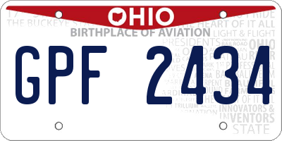 OH license plate GPF2434