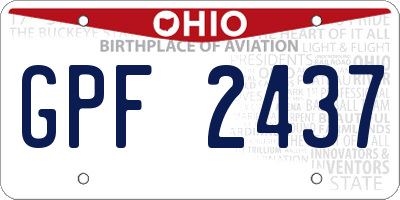 OH license plate GPF2437