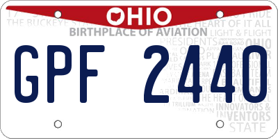 OH license plate GPF2440