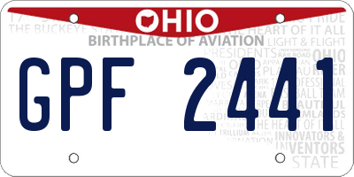 OH license plate GPF2441
