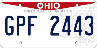 OH license plate GPF2443