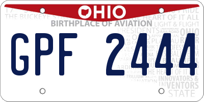 OH license plate GPF2444