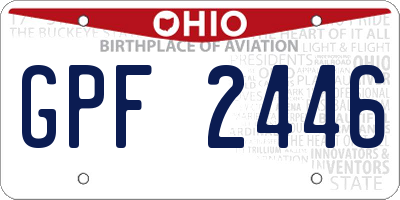 OH license plate GPF2446