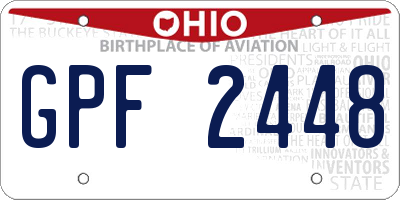 OH license plate GPF2448