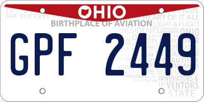 OH license plate GPF2449