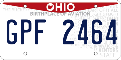OH license plate GPF2464