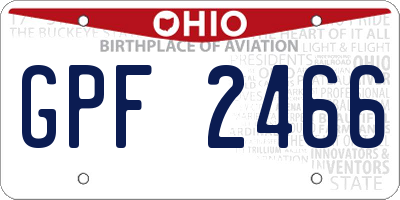 OH license plate GPF2466