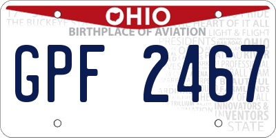 OH license plate GPF2467