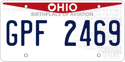 OH license plate GPF2469