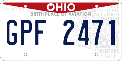 OH license plate GPF2471