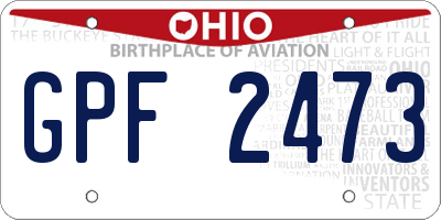 OH license plate GPF2473