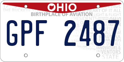 OH license plate GPF2487