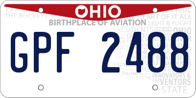OH license plate GPF2488